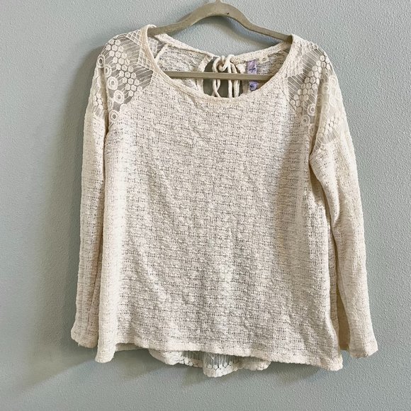 Cream Lace Detail Sweater Top - Picture 1 of 4